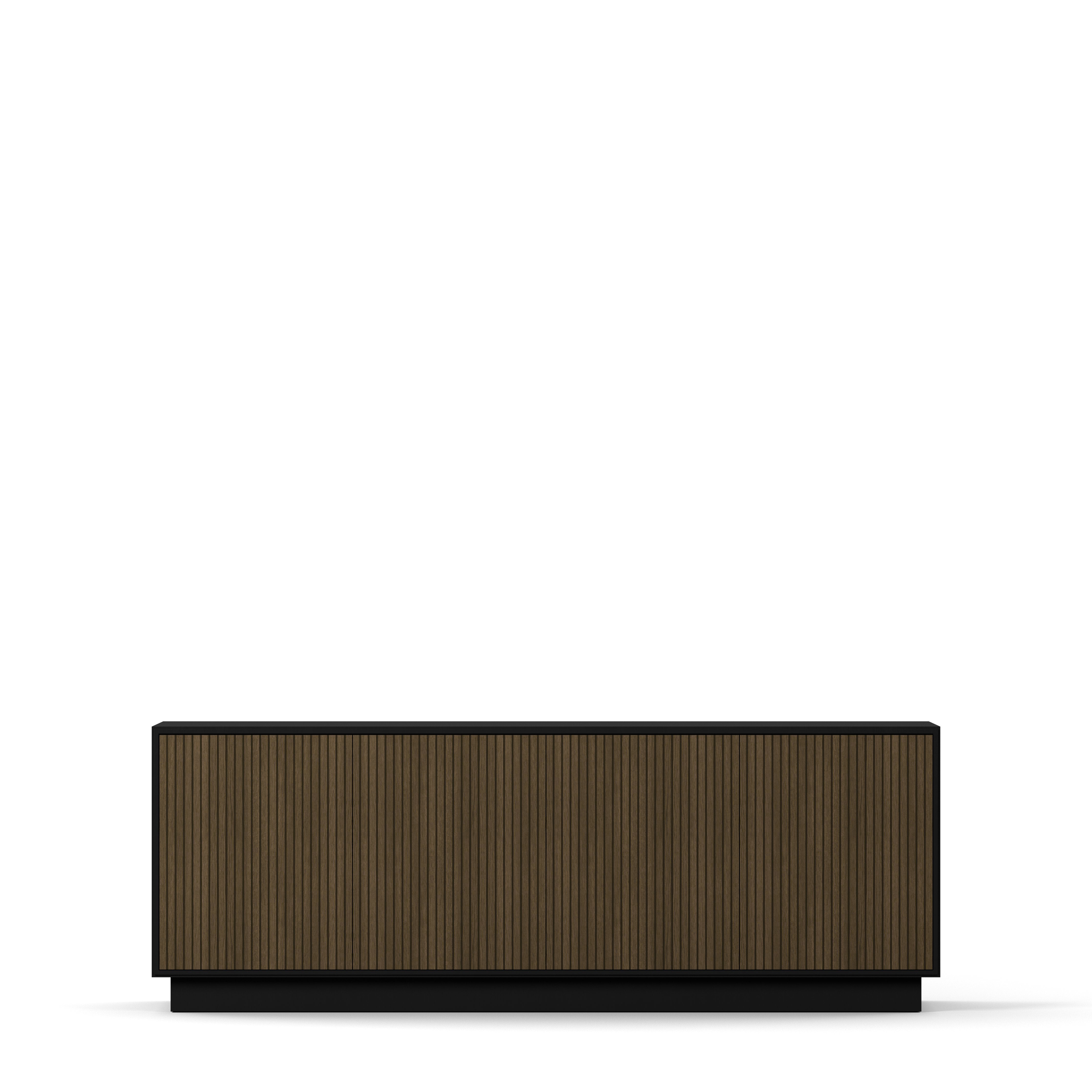 Englesson Skänkar Black & Burned Walnut Line Burned Walnut Skänk 4 Dörrar 6604BW-B #Variant_Black & Burned Walnut 