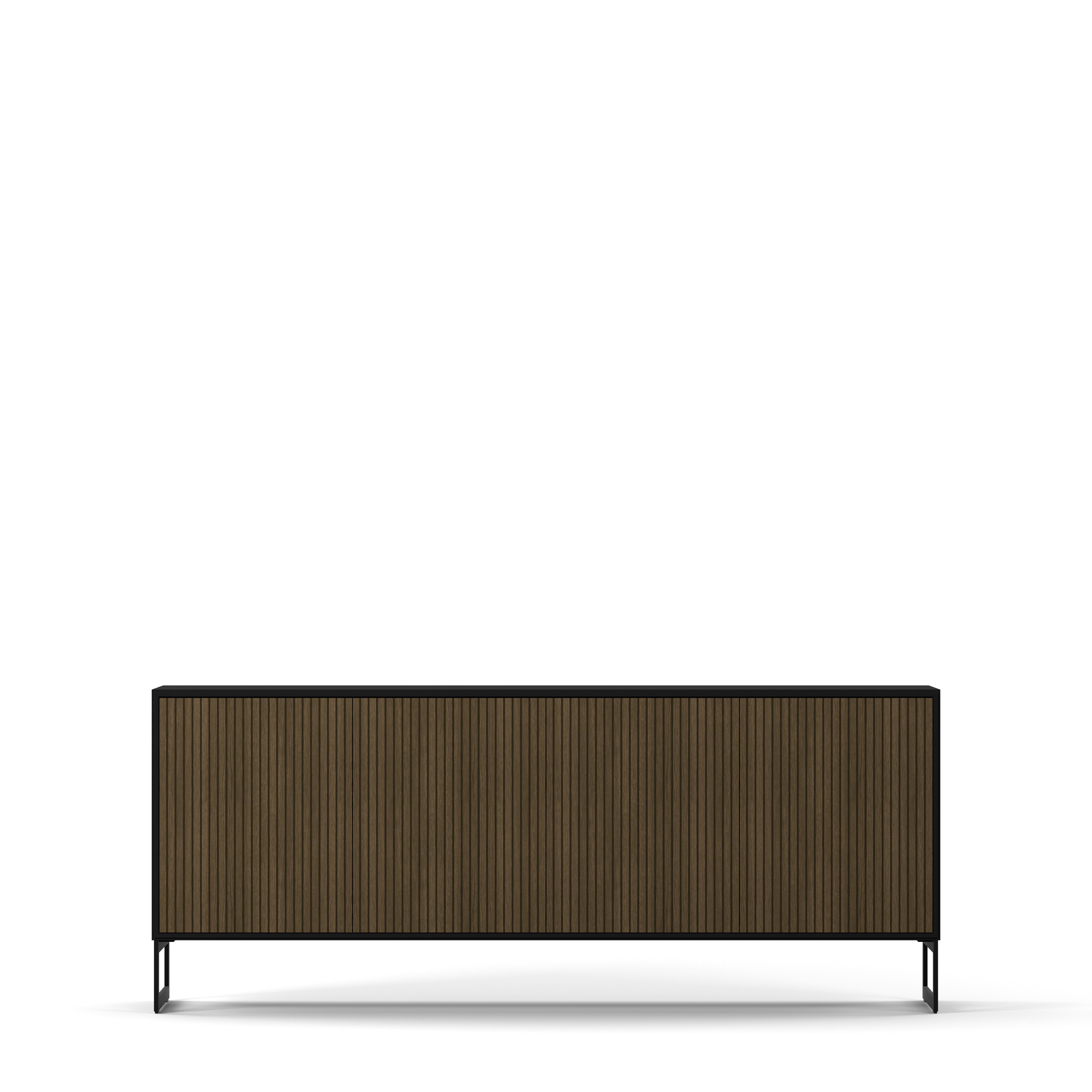 Line Burned Walnut Skänk 4 Dörrar