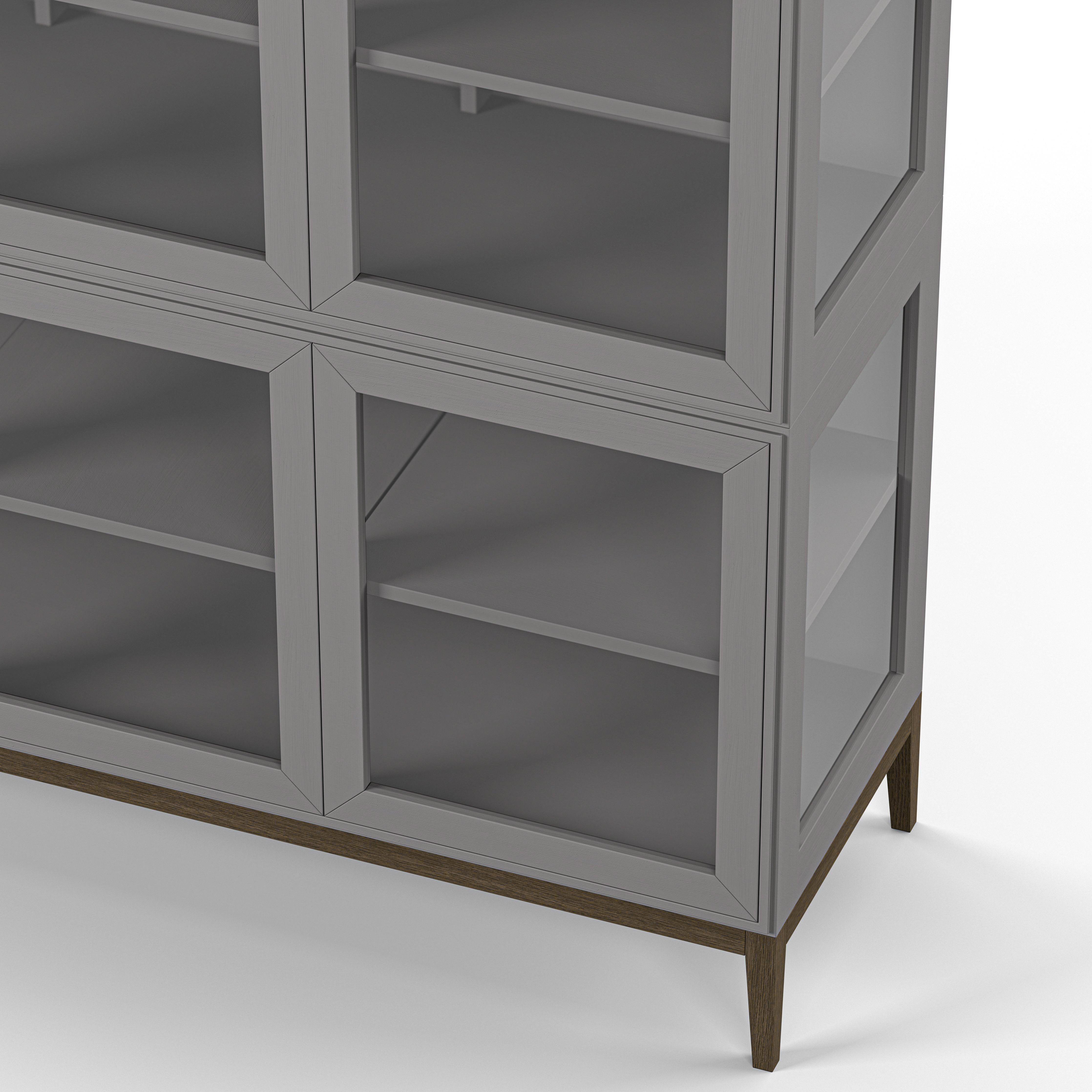Englesson Skåp Edge 2.0 Vitrinskåp 3 Dörrar, 2-Sektion #Variant_Grey Brushed & Burned Walnut 