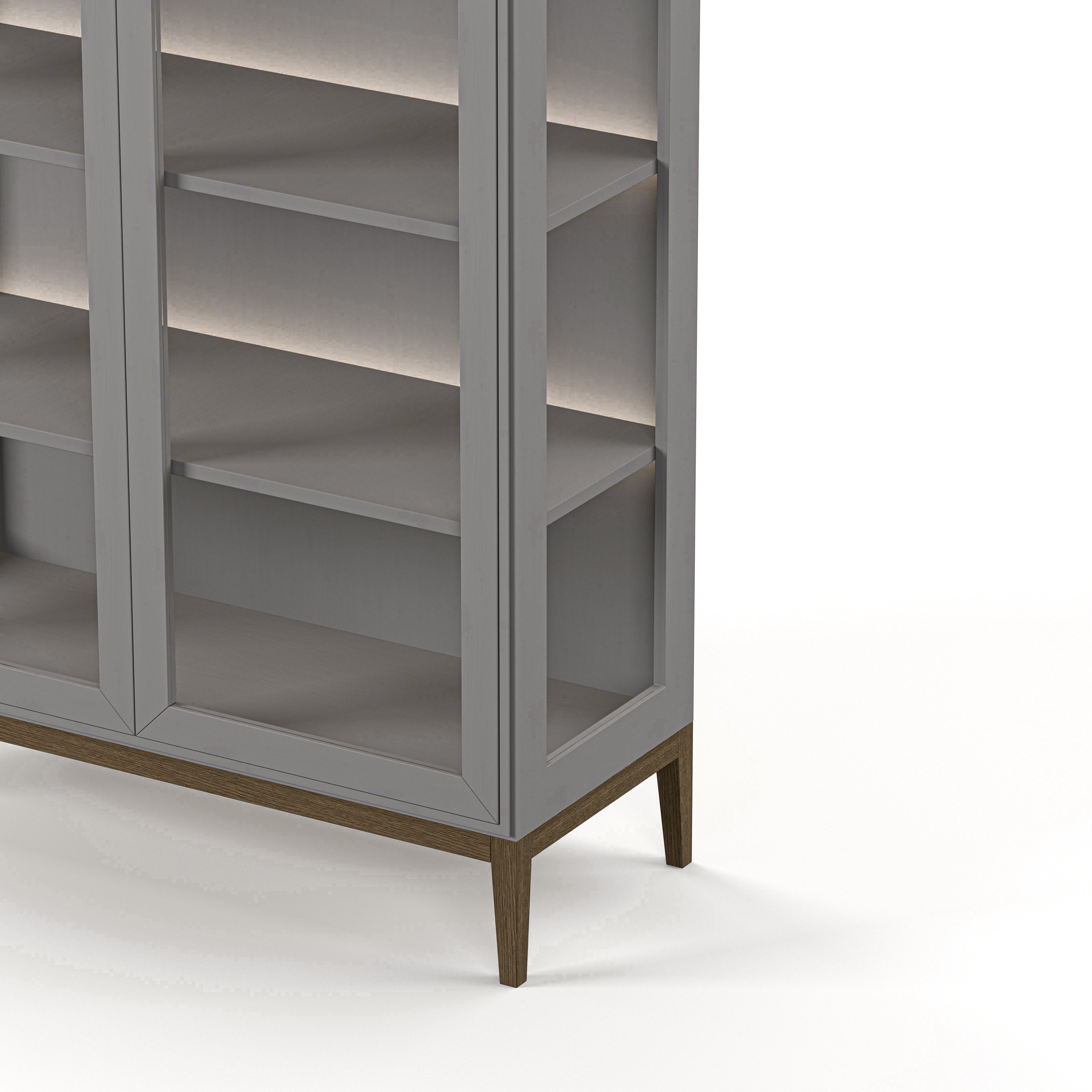 Englesson Skåp Edge 2.0 Vitrinskåp Med Belysning #Variant_Grey Brushed & Burned Walnut 