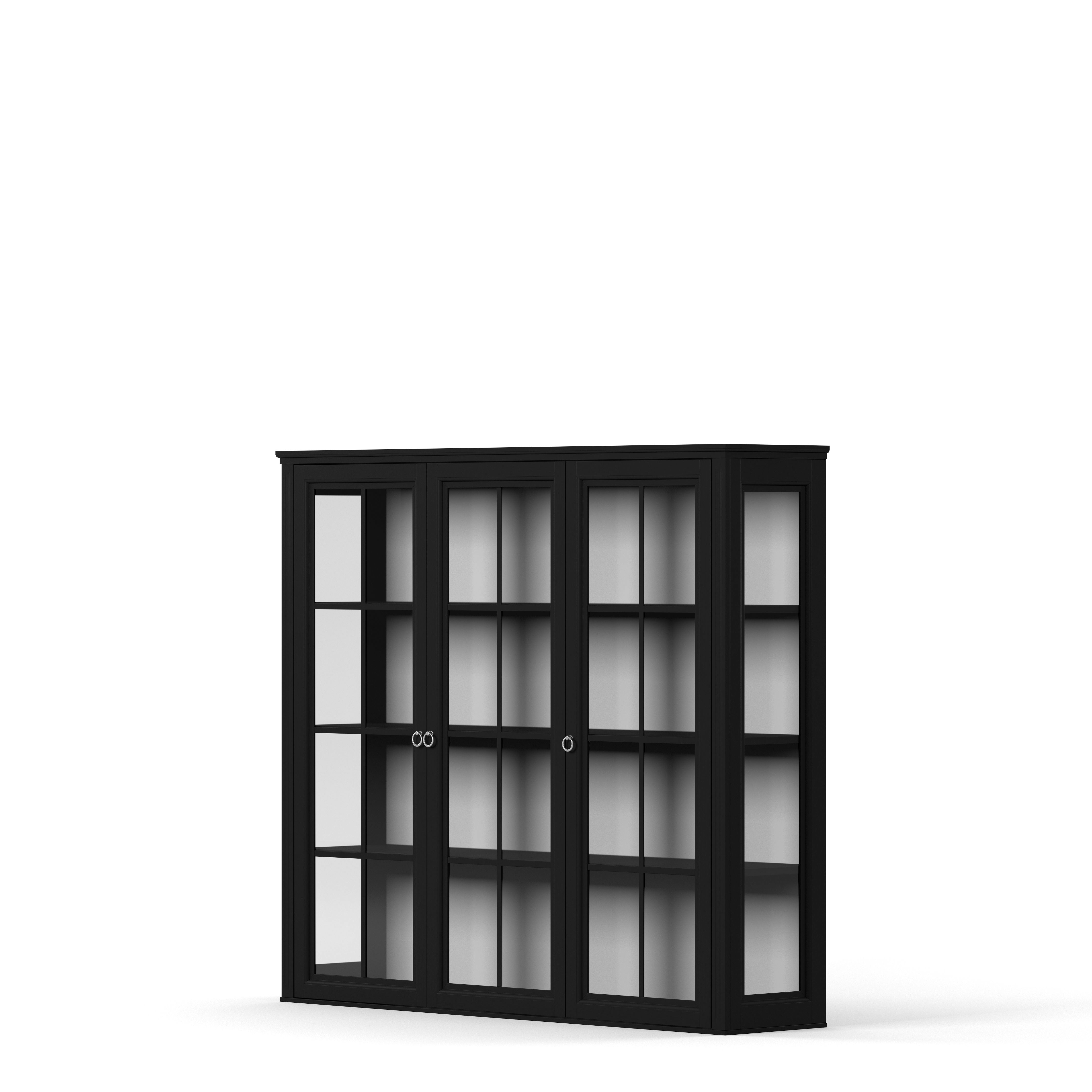 Englesson Skåp Stockholm 2.0 Överskåp Vitrin 3 Dörrar #Variant_Black 