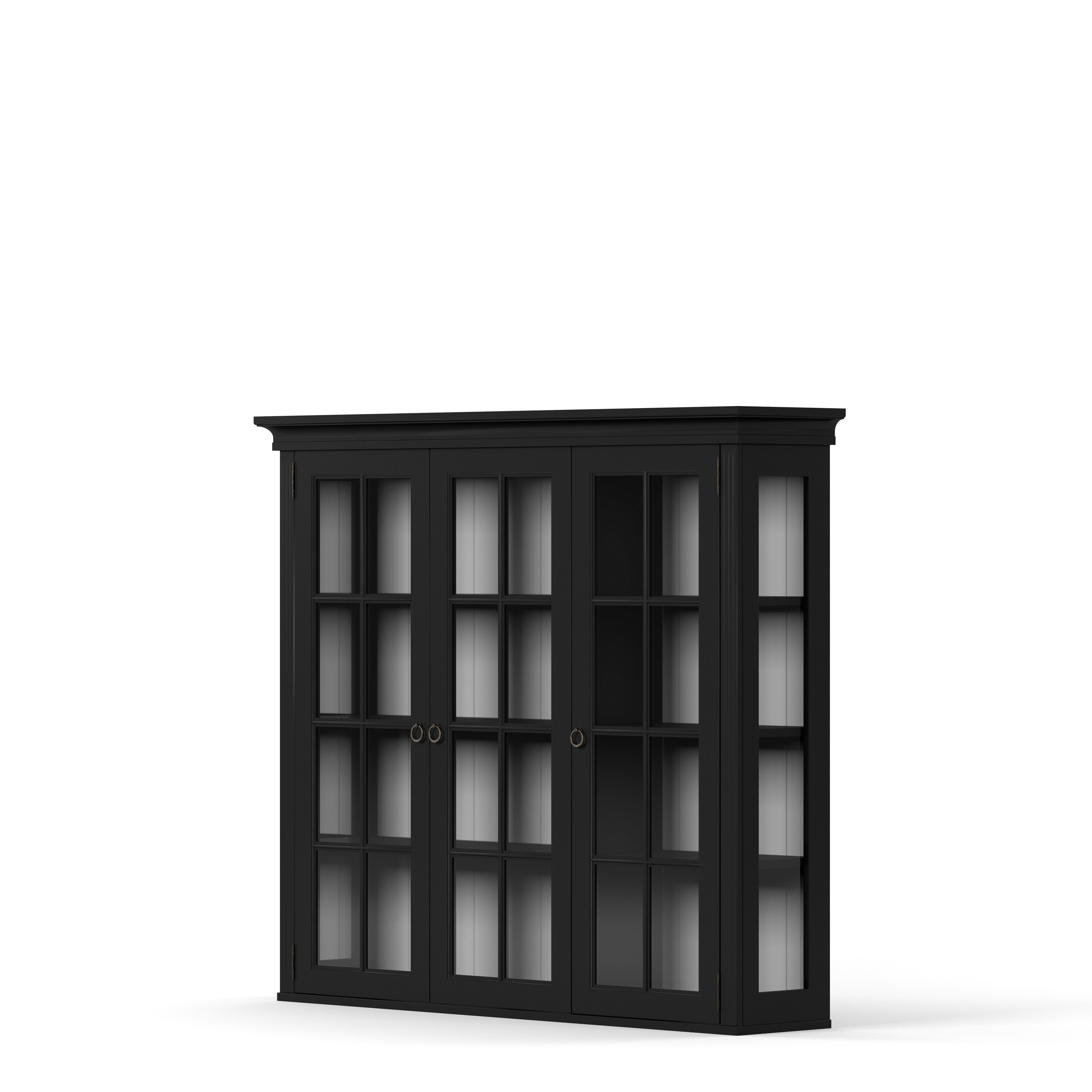 Englesson Skåp Stockholm Överskåp Vitrin 3 Dörrar #Variant_Black 